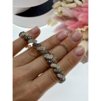 925 Sterling Silver CZ & Marcasites Bracelet