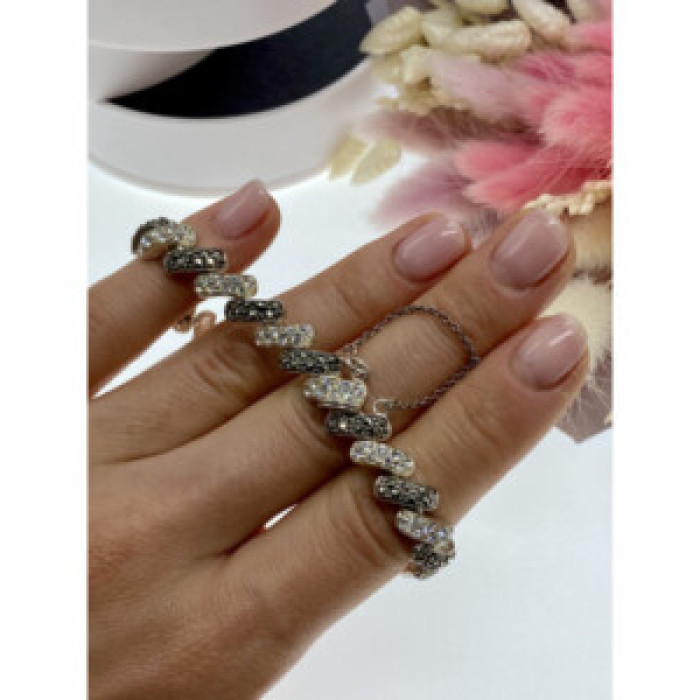 925 Sterling Silver CZ & Marcasites Bracelet