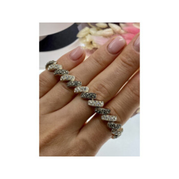 925 STERLING SILVER CZ & MARCASITES BRACELET