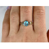 925 Sterling Silver Blue Topaz Ring Size 10