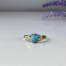 925 Sterling Silver Blue Topaz Ring Size 10