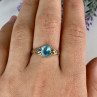 925 Sterling Silver Blue Topaz Ring Size 10