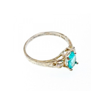 925 Sterling Silver Blue Topaz Ring Size 10