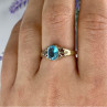 925 Sterling Silver Blue Topaz Ring Size 10