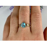 925 Sterling Silver Blue Topaz Ring Size 10