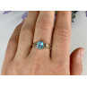 925 Sterling Silver Blue Topaz Ring Size 10