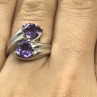 925 Sterling Silver Amethyst Ring Size 6.5