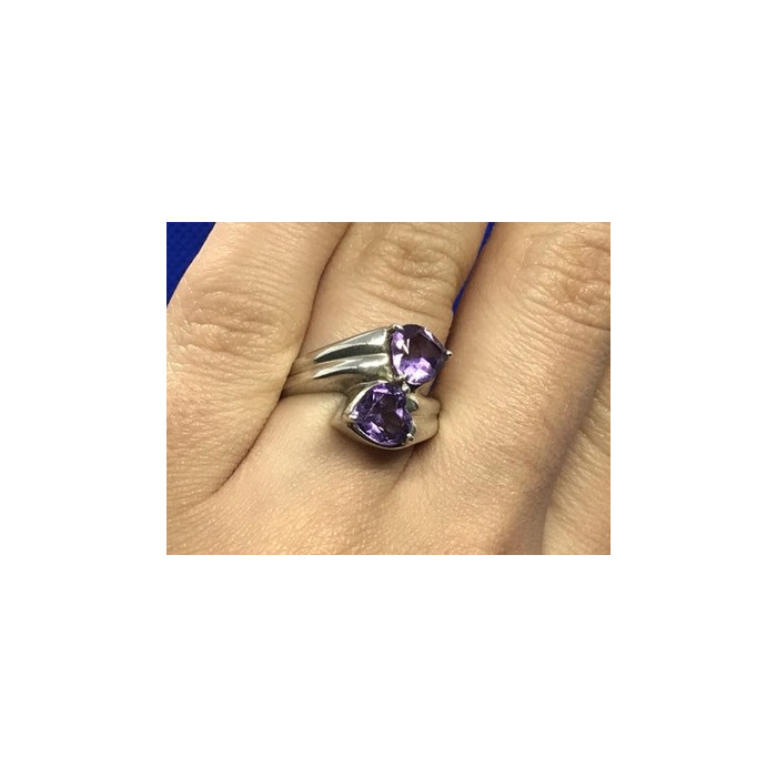 925 Sterling Silver Amethyst Ring Size 6.5
