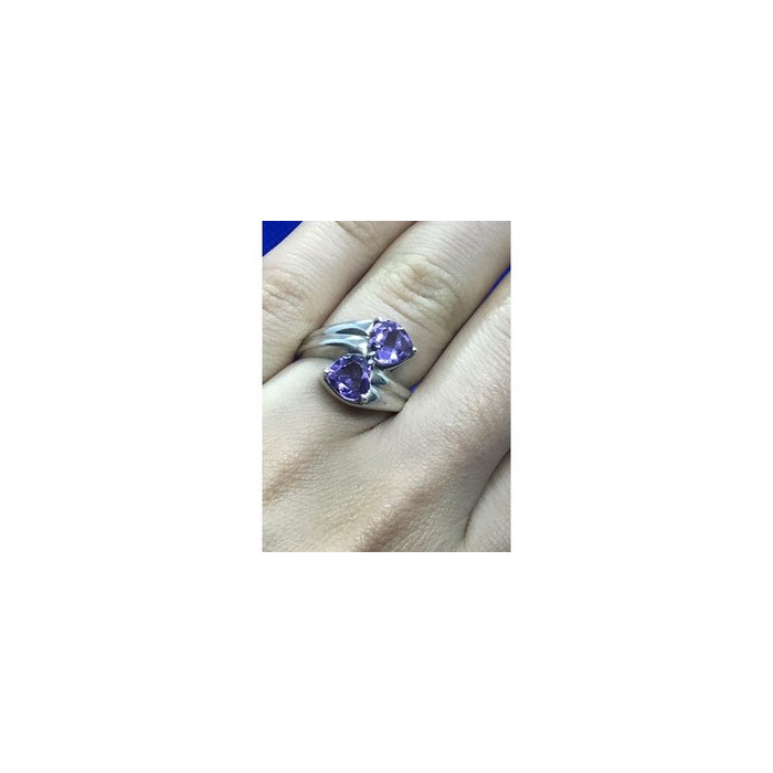 925 Sterling Silver Amethyst Ring Size 6.5