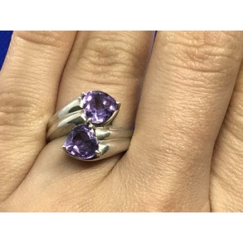 925 Sterling Silver Amethyst Ring Size 6.5