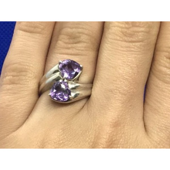 925 Sterling Silver Amethyst Ring Size 6.5
