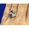 925 Sterling Silver Amethyst Ring Size 6.5