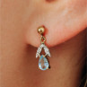 18K Yellow Gold Blue Topaz & Diamonds Earrings