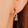 18K Yellow Gold Blue Topaz & Diamonds Earrings