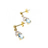 18K YELLOW GOLD BLUE TOPAZ & DIAMONDS EARRINGS