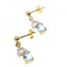 18K Yellow Gold Blue Topaz & Diamonds Earrings