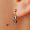 18K Yellow Gold Blue Topaz & Diamonds Earrings