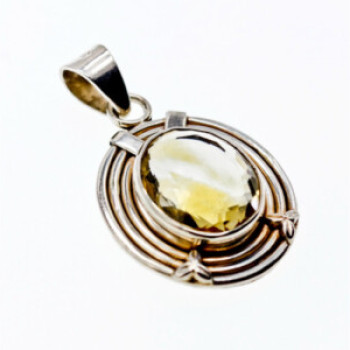 925 Sterling Silver Citrine Pendant