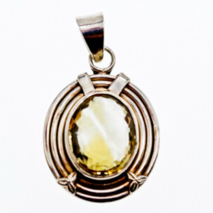 925 Sterling Silver Citrine Pendant