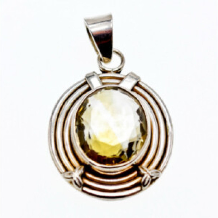 925 Sterling Silver Citrine Pendant