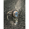 925 Sterling Silver Aquamarine & Spinel Ring Size 6.75