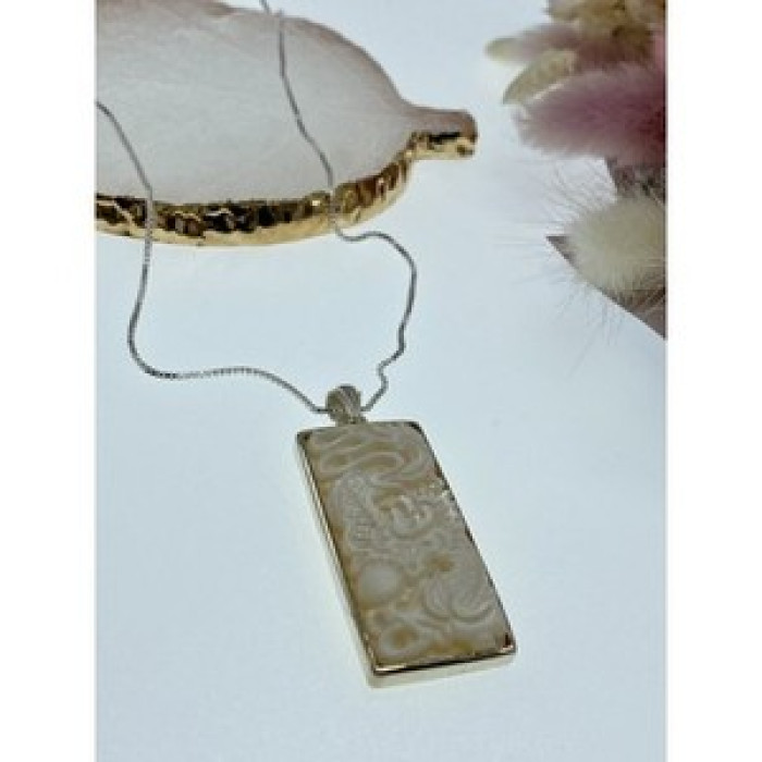 925 Sterling Silver Ivory Chain With Pendant