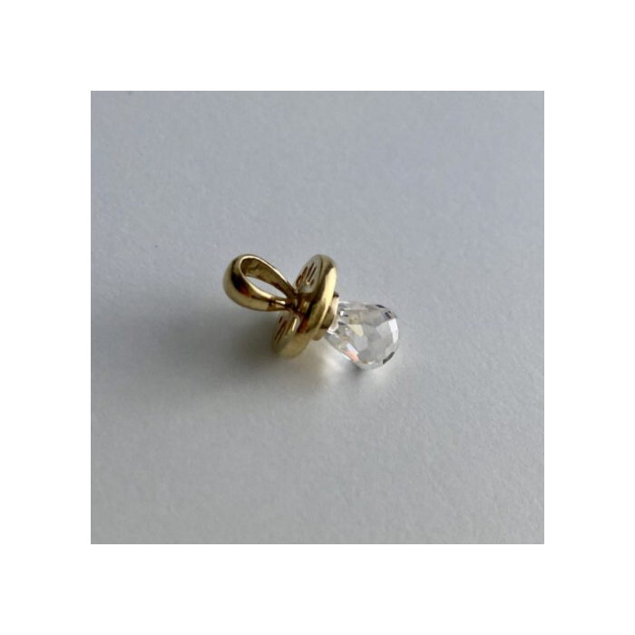 10K YELLOW GOLD CRYSTAL SWAROVSKI PENDANT