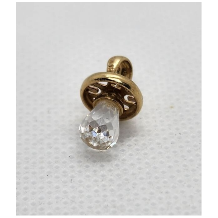 10K YELLOW GOLD CRYSTAL SWAROVSKI PENDANT