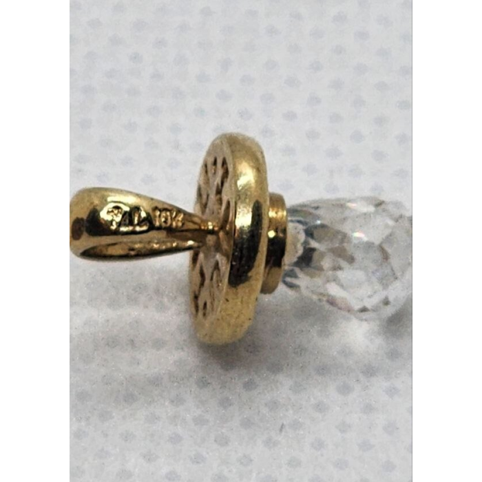 10K YELLOW GOLD CRYSTAL SWAROVSKI PENDANT