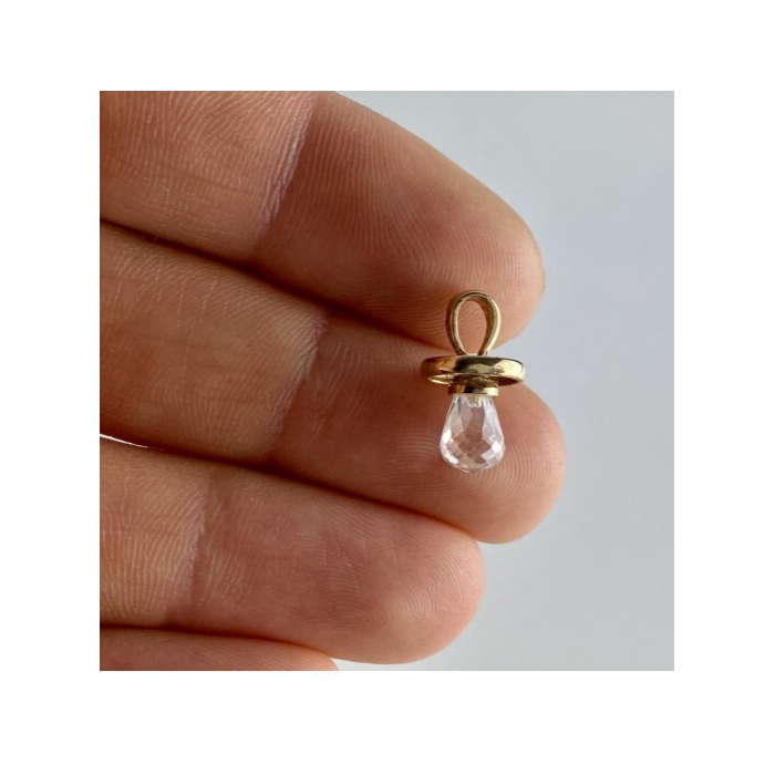 10K YELLOW GOLD CRYSTAL SWAROVSKI PENDANT