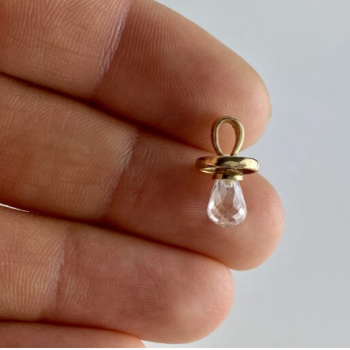 10K Yellow Gold Crystal Swarovski Pendant