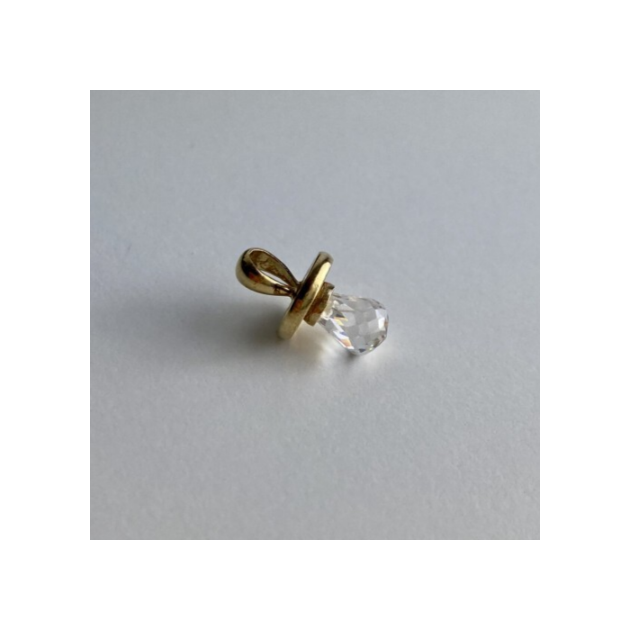 10K YELLOW GOLD CRYSTAL SWAROVSKI PENDANT