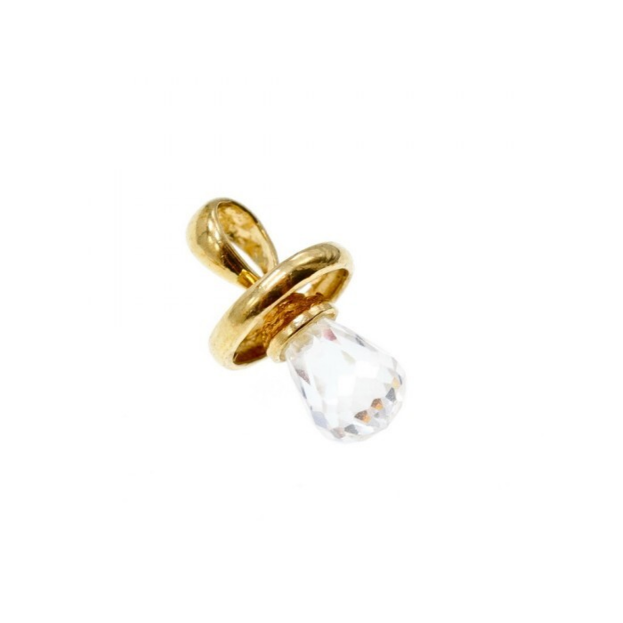 10K YELLOW GOLD CRYSTAL SWAROVSKI PENDANT
