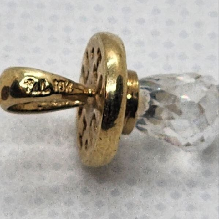 10K Yellow Gold Crystal Swarovski Pendant