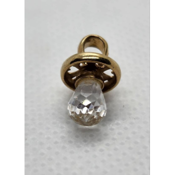 10K YELLOW GOLD CRYSTAL SWAROVSKI PENDANT