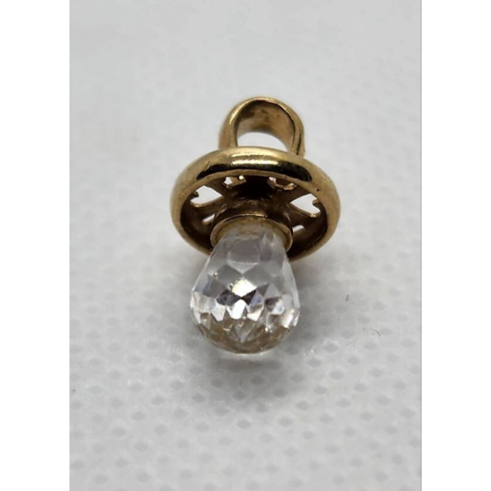 10K YELLOW GOLD CRYSTAL SWAROVSKI PENDANT