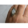 925 STERLING SILVER MOTHER OF PEARL & MARCASITES RING SIZE 6.5