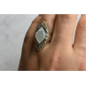 925 STERLING SILVER MOTHER OF PEARL & MARCASITES RING SIZE 6.5