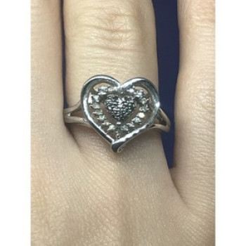925 Sterling Silver Black Spinel & CZ 