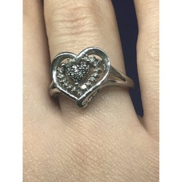 925 Sterling Silver Black Spinel & CZ 