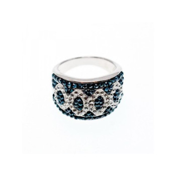 925 Sterling Silver Blue & White CZ Ring Size 7.5