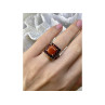 925 STERLING SILVER AMBER & GARNET RING SIZE 8.5