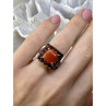 925 Sterling Silver Amber & Garnet Ring Size 8.5