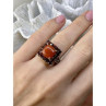 925 Sterling Silver Amber & Garnet Ring Size 8.5