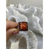 925 Sterling Silver Amber & Garnet Ring Size 8.5