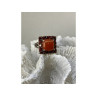 925 STERLING SILVER AMBER & GARNET RING SIZE 8.5