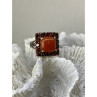 925 Sterling Silver Amber & Garnet Ring Size 8.5