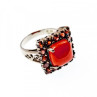 925 Sterling Silver Amber & Garnet Ring Size 8.5