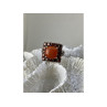 925 STERLING SILVER AMBER & GARNET RING SIZE 8.5