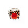 925 STERLING SILVER AMBER & GARNET RING SIZE 8.5